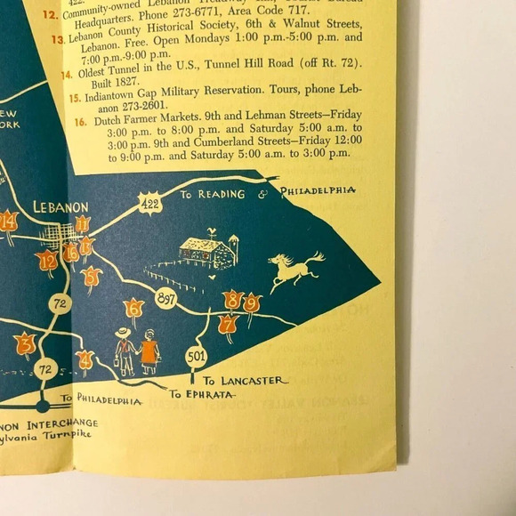 Vintage Lebanon Pennsylvania Travel Brochure Souvenir - Picture 9 of 14